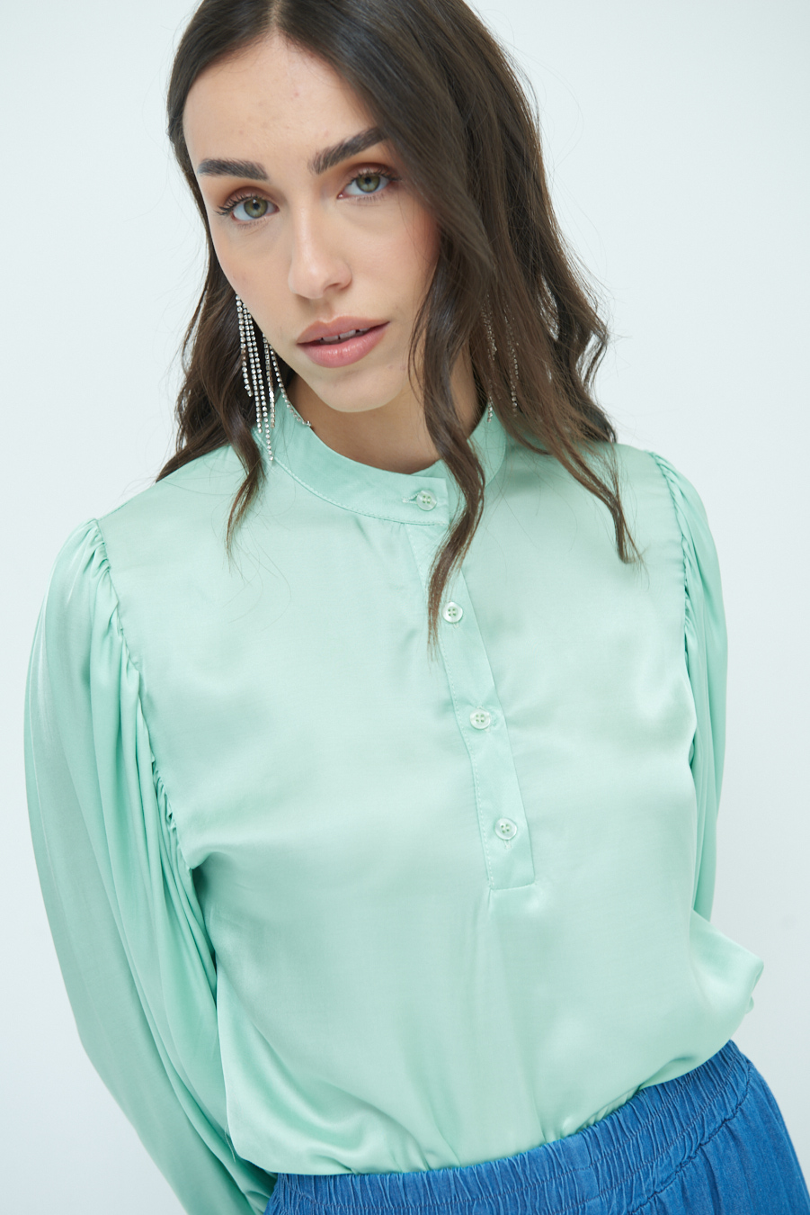 Kikisix CAMICIA POLO RASO VISCOSA VERDE