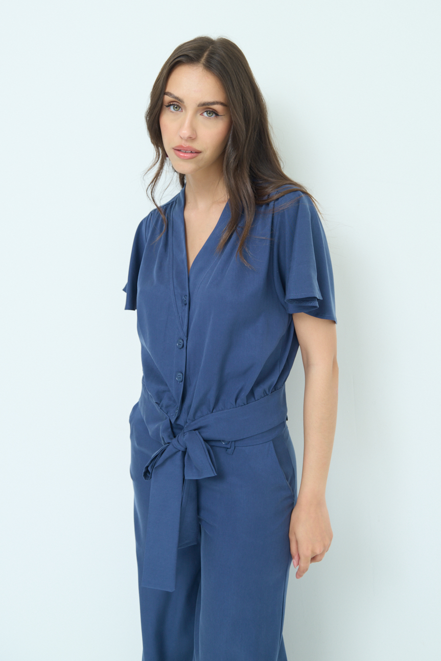 Kikisix CAMICIA SCOLLO AMPIO BLU