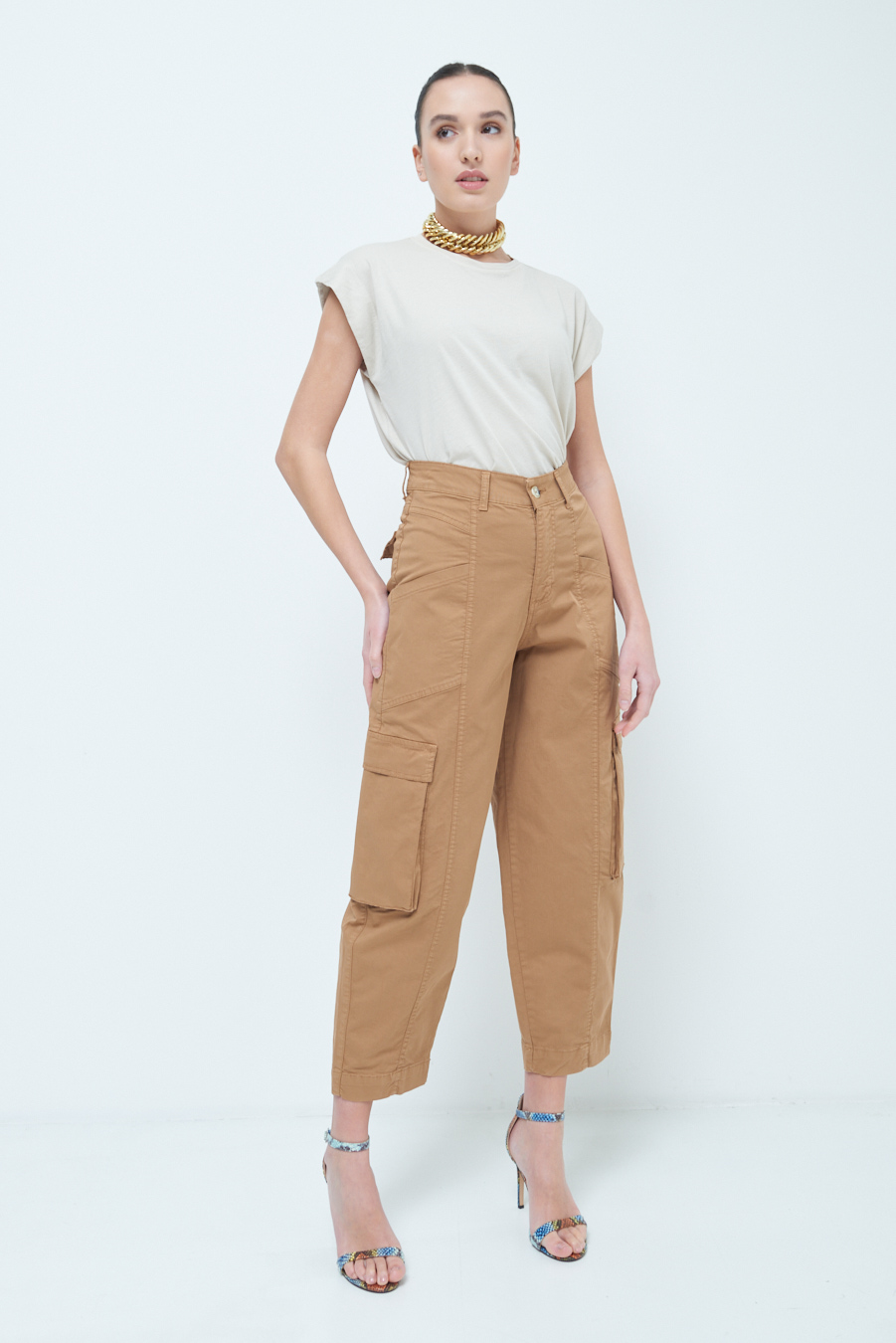 Kikisix PANTALONE TASCONI BEIGE