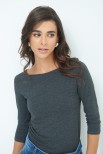 MAGLIA SCOLLO MADONNA MANICA 3/4 GRIGIO