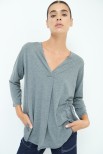 MAGLIA SCOLLO V MANICA 3/4 GRIGIO