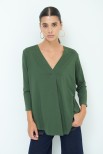 MAGLIA SCOLLO V MANICA 3/4 VERDE MILITARE