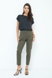 PANTALONE BASICO CON ELASTICO DT VERDE MILITARE