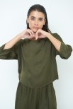 TOP SCATOLETTA RASO VERDE MILITARE