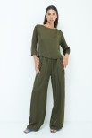 TOP SCATOLETTA RASO VERDE MILITARE