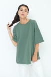 T-SHIRT OVERSIZE VERDE MILITARE