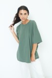 T-SHIRT OVERSIZE VERDE MILITARE