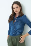 CAMICIA DENIM CON TASCHE JEANS MEDIO