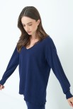 MAGLIA OVER V BLU