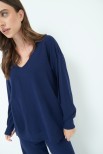 MAGLIA OVER V BLU