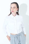 CAMICIA CROP TASCHE BIANCO