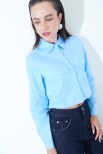 CAMICIA CROP TASCHE CELESTE