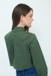 CAMICIA CROP TASCHE VERDE MILITARE