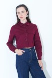 CAMICIA CROP TASCHE VINO