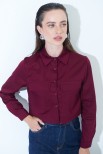 CAMICIA CROP TASCHE VINO