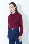 CAMICIA CROP TASCHE VINO