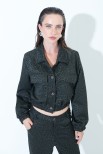 BOMBER CON TASCONI JACQUARD MACULATO VERDE MILITARE