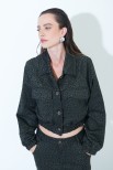 BOMBER CON TASCONI JACQUARD MACULATO VERDE MILITARE