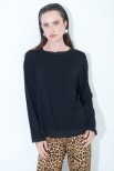 MAGLIA OVER CON PROFILI GEORGETTE NERO