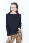 MAGLIA OVER CON PROFILI GEORGETTE NERO