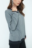 MAGLIA OVER CON PROFILI GEORGETTE GRIGIO