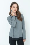 MAGLIA OVER CON PROFILI GEORGETTE GRIGIO