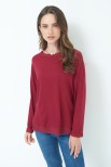 MAGLIA OVER CON PROFILI GEORGETTE VINO