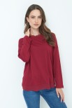 MAGLIA OVER CON PROFILI GEORGETTE VINO