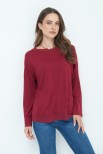 MAGLIA OVER CON PROFILI GEORGETTE VINO