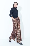 PANTALONE CON ELASTICO VITA A CONTRASTO STAMPA LEOPARDATO