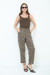 PANTALONE CARROT JACQUARD MACULATO BEIGE