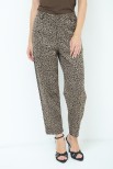 PANTALONE CARROT JACQUARD MACULATO BEIGE