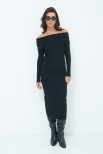 ABITO IN MAGLIA MIDI COLLO SHIFFER NERO