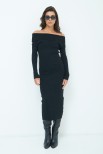 ABITO IN MAGLIA MIDI COLLO SHIFFER NERO