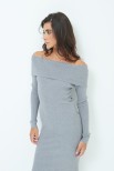 ABITO IN MAGLIA MIDI COLLO SHIFFER GRIGIO