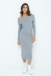 ABITO IN MAGLIA MIDI COLLO SHIFFER GRIGIO