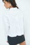 CAMICIA CROP CON FINTONE BIANCO