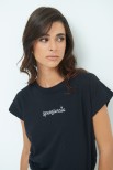 T-SHIRT RICAMO SPENSIERATA NERO