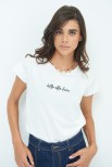 T-SHIRT RICAMO DILLO ALLA LUNA BIANCO