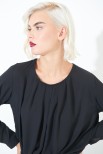 BLUSA GEORGETTE CON PIEGHE NERO