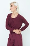 BLUSA GEORGETTE CON PIEGHE PRUGNA