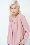 BLUSA GEORGETTE CON PIEGHE ROSA