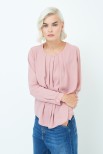 BLUSA GEORGETTE CON PIEGHE ROSA