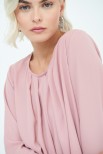 BLUSA GEORGETTE CON PIEGHE ROSA