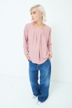 BLUSA GEORGETTE CON PIEGHE ROSA