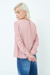 BLUSA GEORGETTE CON PIEGHE ROSA