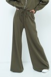 PANTALONE LARGO CON ELASTICO VERDE MILITARE