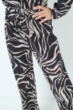 PANTALONE LARGO STAMPA ZEBRA NERO