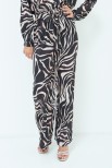 PANTALONE LARGO STAMPA ZEBRA NERO