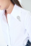 CAMICIA COLLO PIETRE BIANCO